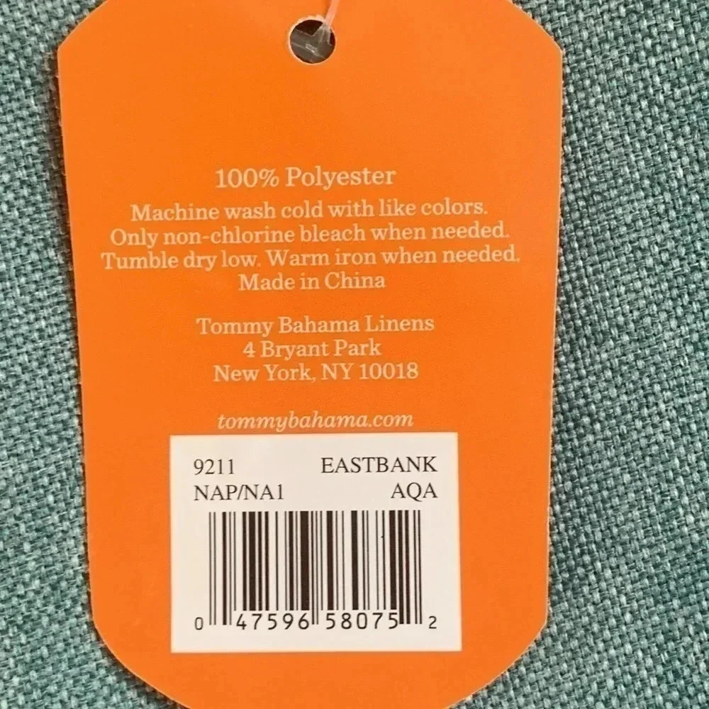 Tommy Bahama Napkins Aqua Fringe Detail TB Embroidered Set of 4 New